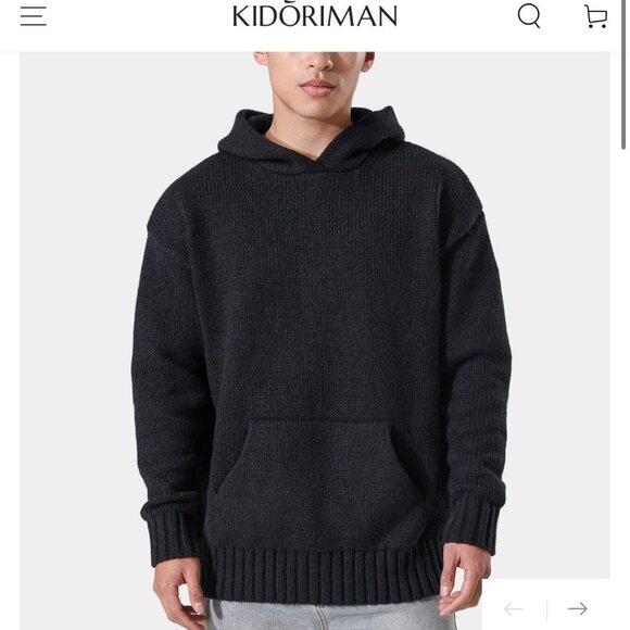 Kidoriman Japanese Brand Mens Sofuto Sweater Sz XXL Soft Hooded Chunky - Picture 1 of 10